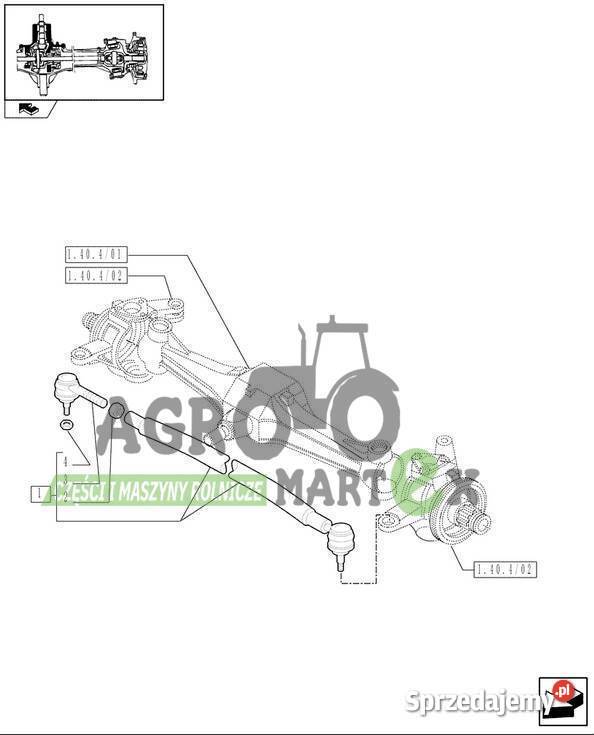 5168933 drążek kierowniczy 1475mm kompletny CNH Wichrów sprzedam