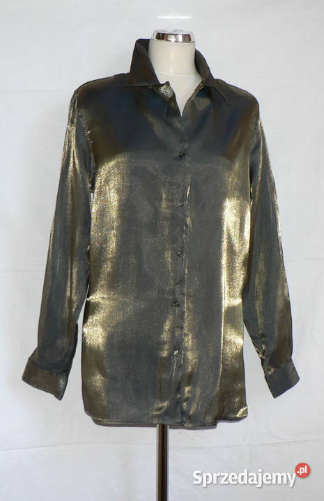 Jaclyn Smith złota zieleńcudna koszulowa bluzka Łódź