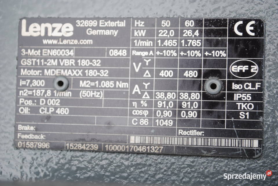 Motoreduktor 22kw 188obrmin LENZE