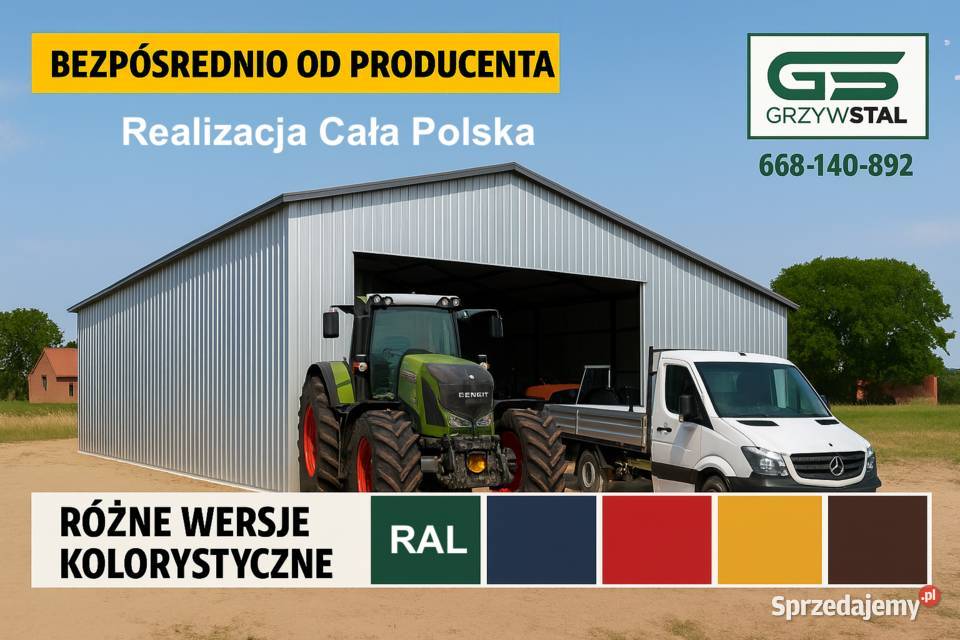 Garaż OCYNKOWANY BLASZAK Wiata Rolnicza Hala Pajęczno