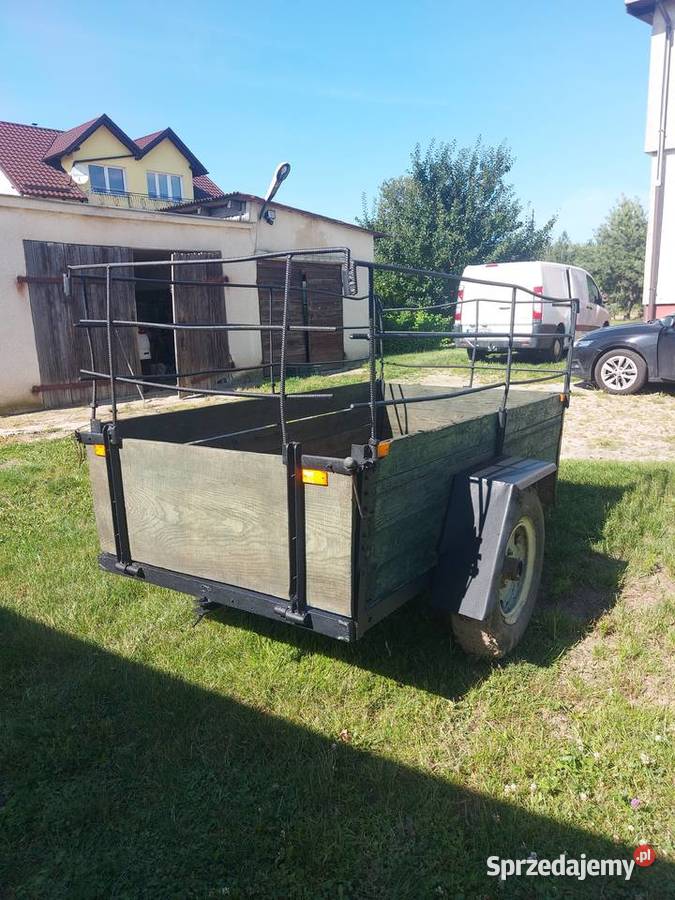 Przyczepka rolnicza jednoosiowa samoróbka Przyczepy rolnicze pomorskie Pszczółki