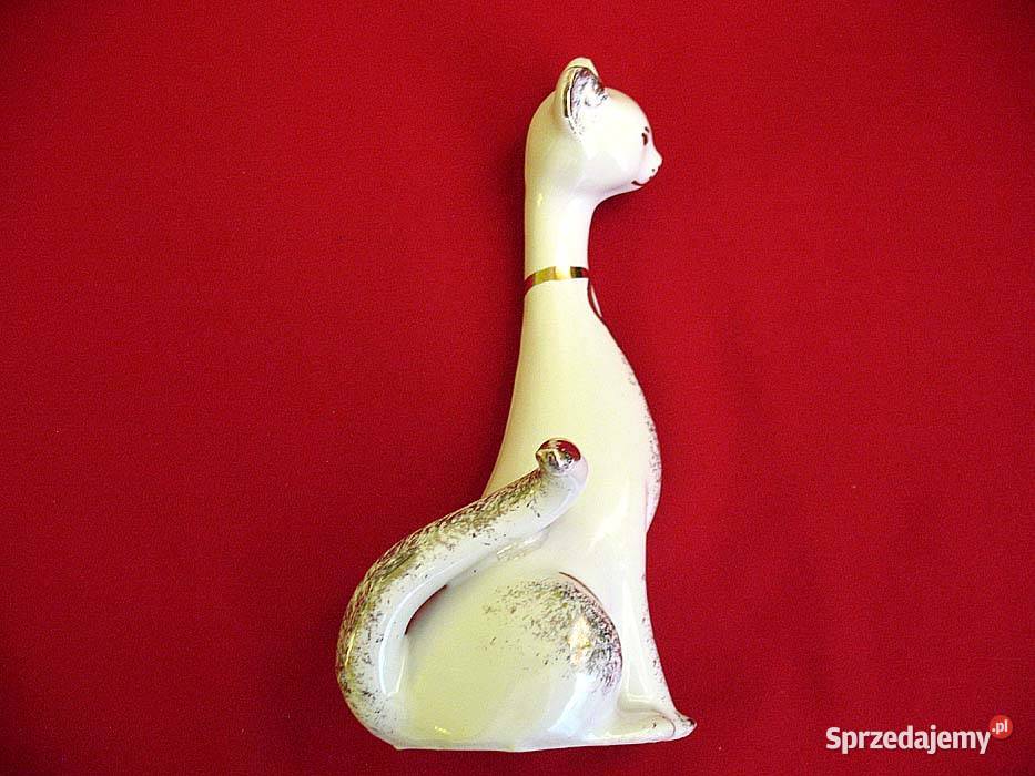 Kot Powabna koteczka biała figurka porcelana 16 Siedlce sprzedam