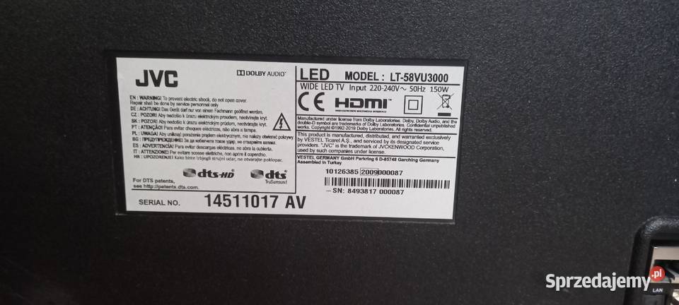 JVC LED 58 Smart TV z WiFi UHD 4K Matryca CAŁA Karlino