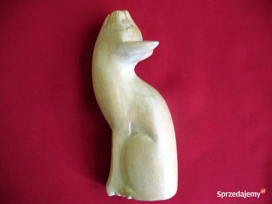 Kot Poważny kotek drewniany figurka z Wiednia Siedlce sprzedam