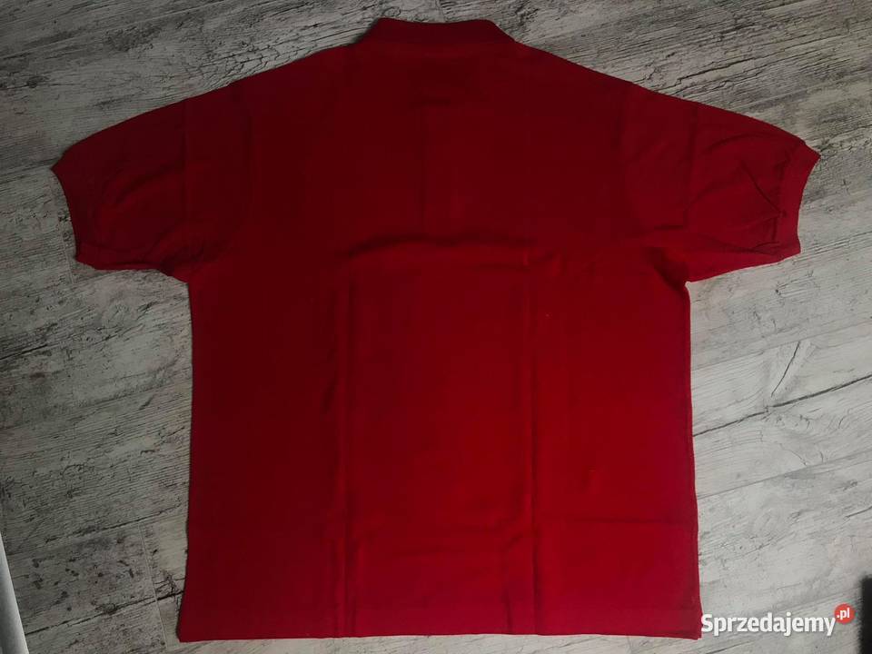 Czerwony tshirt Lacoste z metką XL