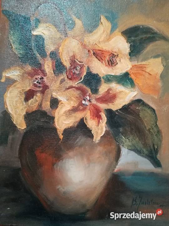 Obraz olejny piękne irysy 1824 Warszawa