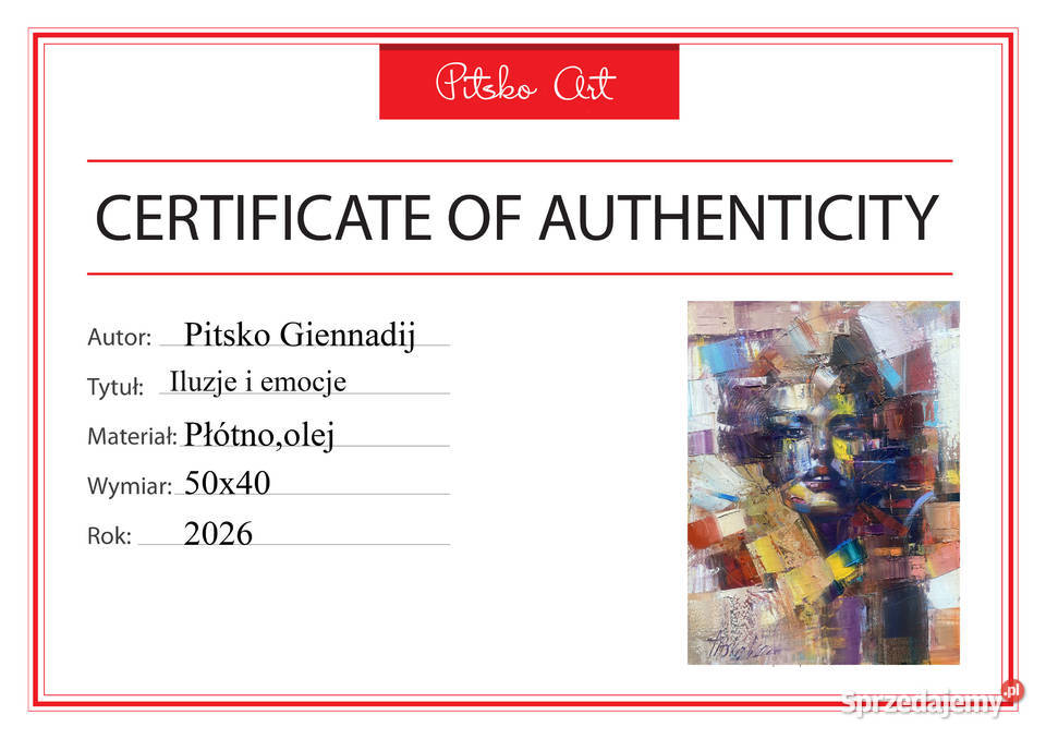 Pitsko Giennadij Iluzje i emocje 50x40 obraz Rumia