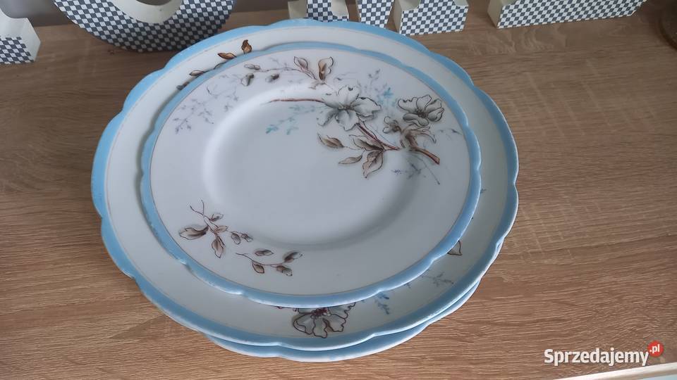 Porcelana Kuzniecow carska Rosja talerze 3 Tychy sprzedam