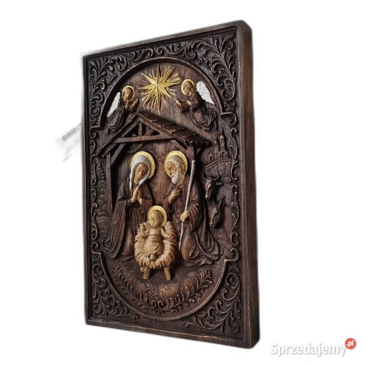 Drewniana Rzeźba Szopka Betlejemska3D Święta Malechowo