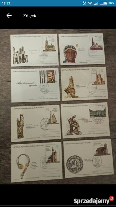 Kartki 1987 III wizyta JP 2 pieczeci komplet Bolesławiec sprzedam