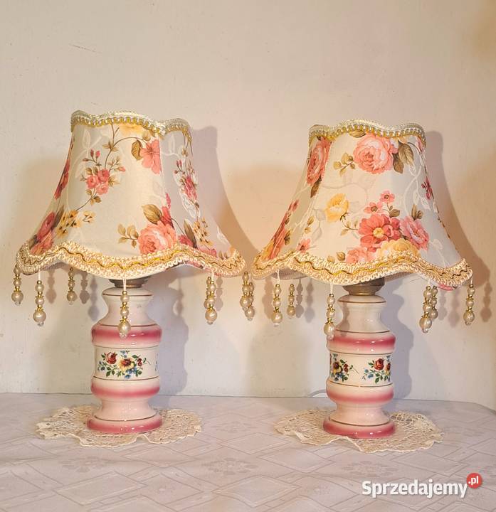 dwie porcelanowe włoskie lampki nocne vintage mazowieckie Warszawa