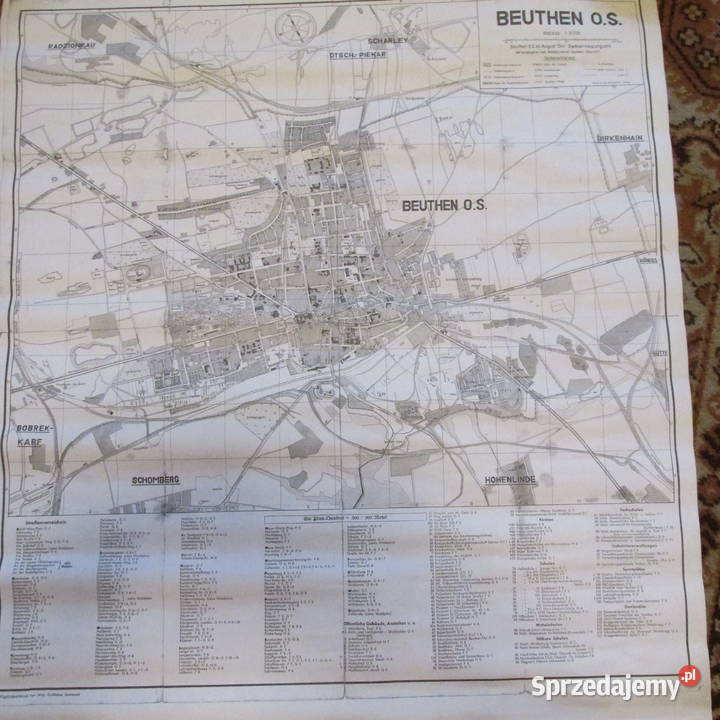 STARA MAPA BEUTHEN przedruk Bytom