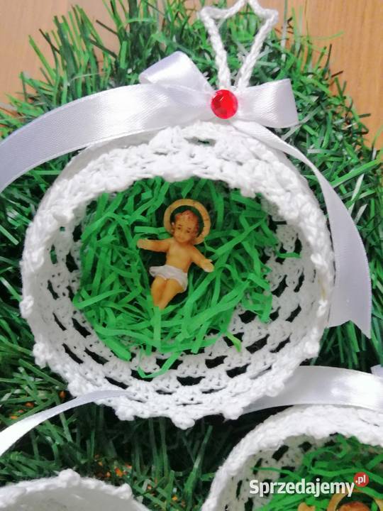 Zawieszka świąteczna szydelkowa na choinkę biały Katowice