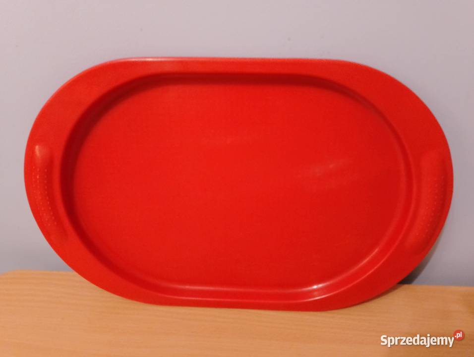 TACA kuchenna owalna plastikowa czerwona tacka z Złotniki