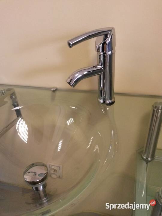 Szklana umywalka 6330 z baterią i szafką z łódzkie Łódź