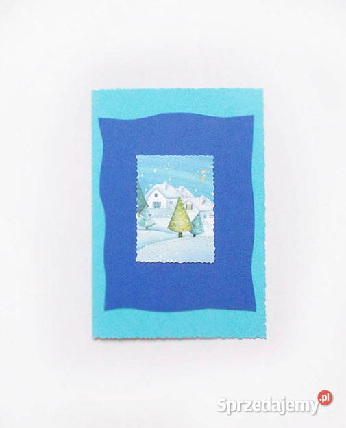 niebieska kartka na Boże Narodzenie świąteczne Olsztyn