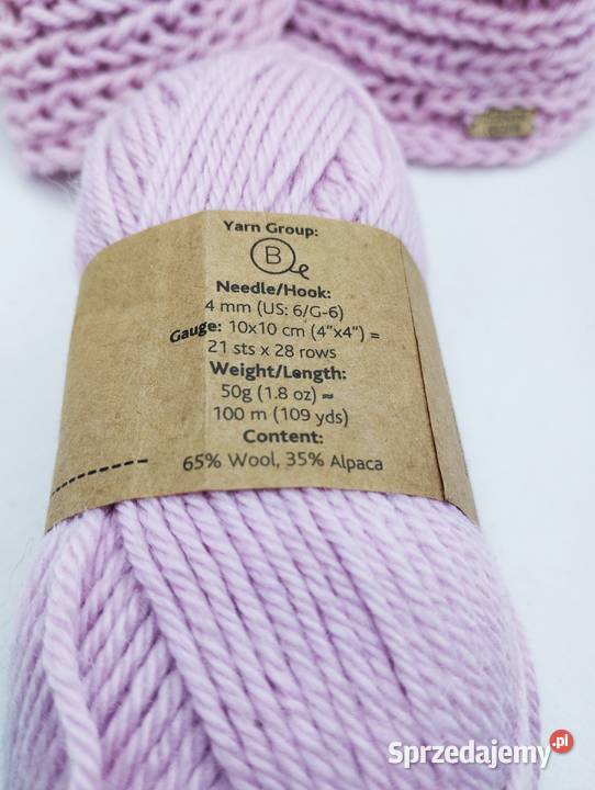 Opaska turban alpaka 35 wełna 75 handmade Nakrycia głowy warmińsko-mazurskie