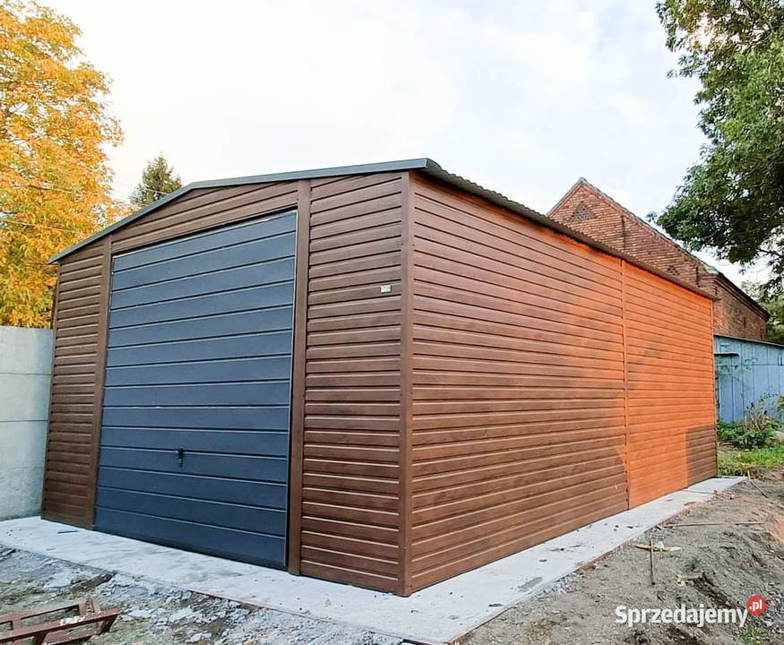 GARAŻ BLASZANY 5m x 7m DWUSPAD BRAMA UCHYLNA blacha dolnośląskie Wrocław