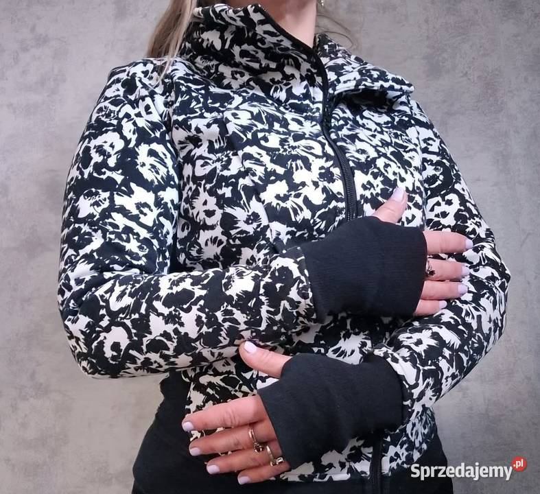 Bluza damska kwiaty Lululemon cozy czerń i biel Łódź sprzedam