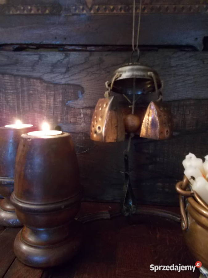 Stary Dzwonek Alpejski Puncowana Miedź Vintage