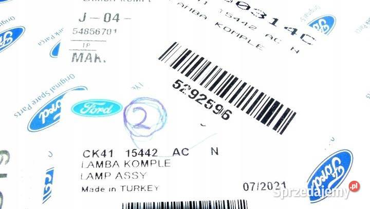 LAMPKA LAMPA OBRYSOWA DACHU FORD TRANSIT 2014 Głogów