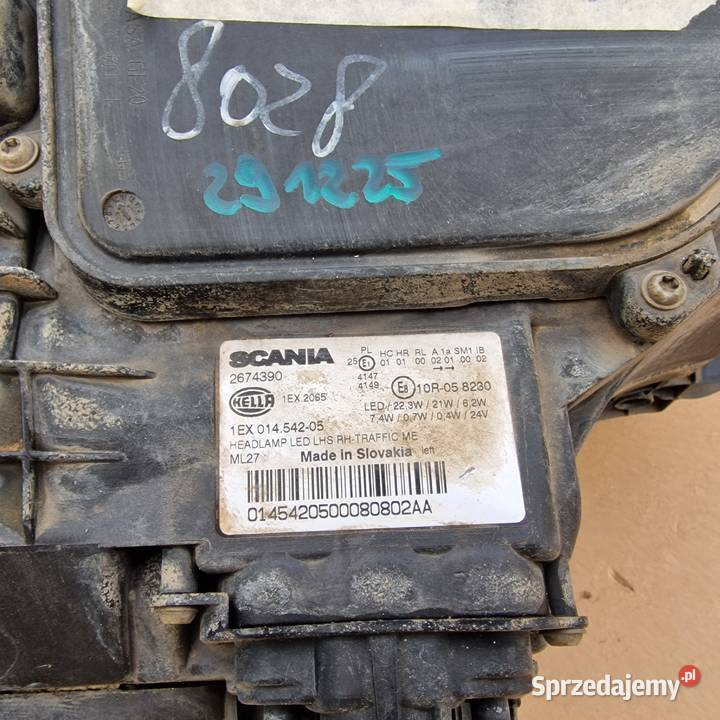 SCANIA R S NGS LAMPA REFLEKTOR LEWY FULL LED ciężarowe Bieleń