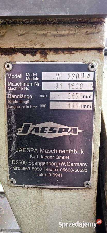 PIŁA TAŚMOWA DO METALU JAESPA W 320 HA Żarów