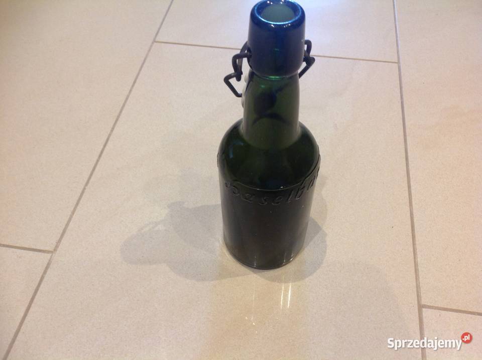 Stara Butelka z Porcelanką Szklana Haselbach