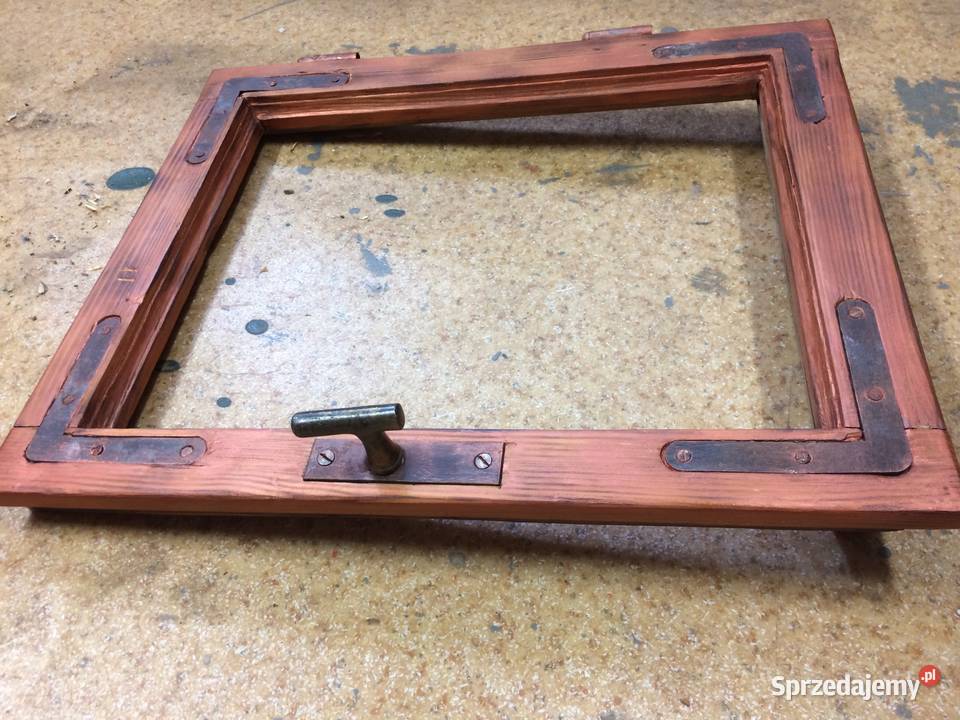 Stare Okno Drewniane 47x38 miedziowane Katowice