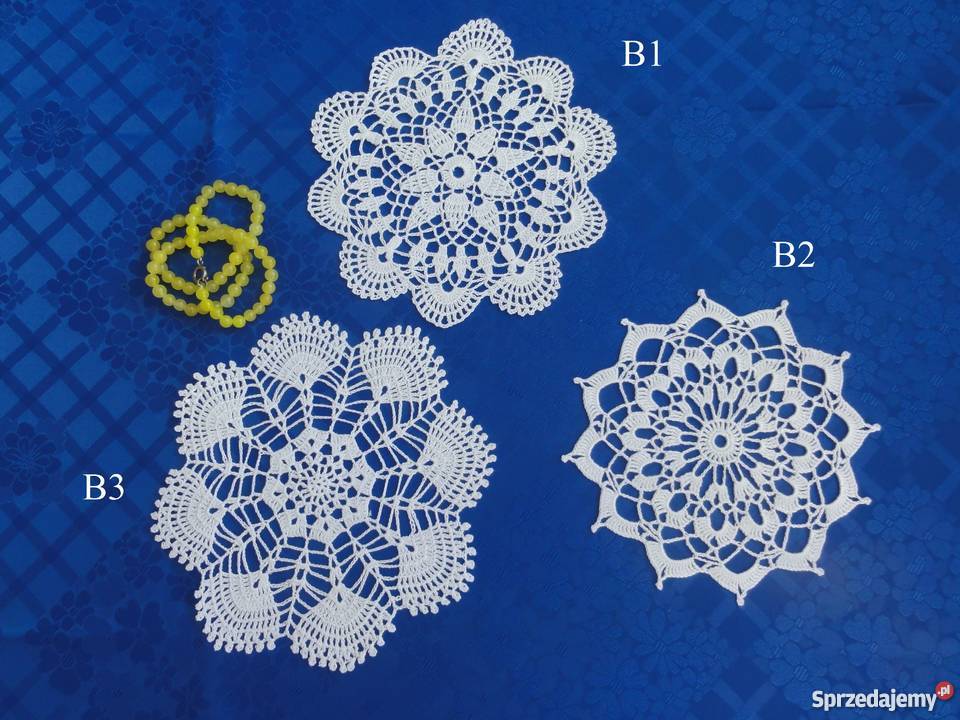 Serwetki białe szydełkowe na szydełku 1519 lubelskie Lublin