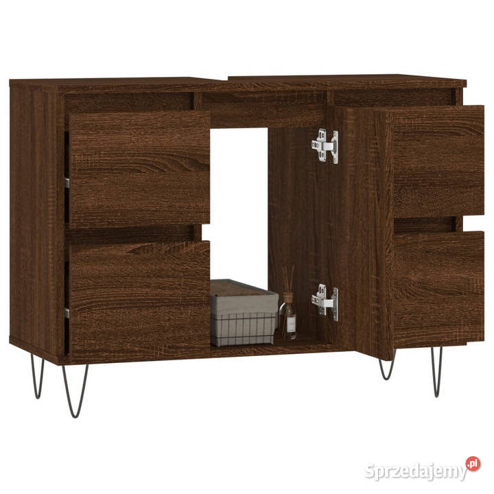 Szafka łazienkowa brązowy dąb 80x33x60 WM831659 Łazienkowe mazowieckie