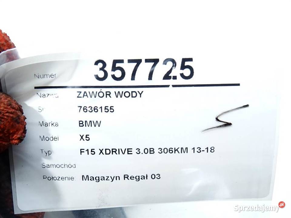 ELEKTROZAWÓR WODY BMW F15 7636155 30 306 Pompy wody