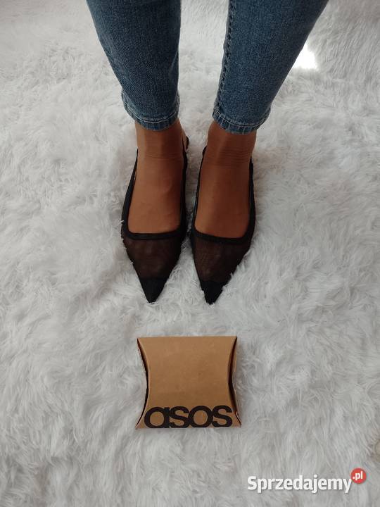 39 ASOS Design Czarne siateczkowe baleriny Moda i Styl Kraków