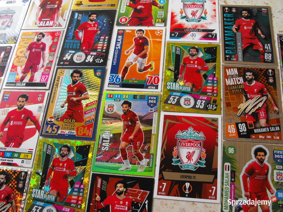 Karty piłkarskie MOHAMED SALAH LIVERPOOL zestaw Mykanów