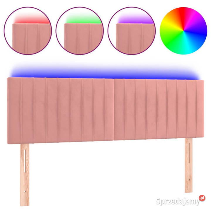 Zagłówek do łóżka z LED różowy 144x5x7888 Warszawa