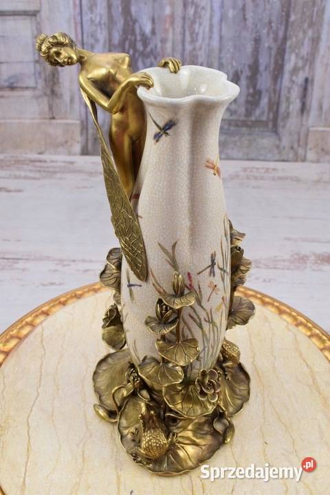 PORCELANOWY WAZON WAZA BRĄZ ELF I CALINECZKA Kraków