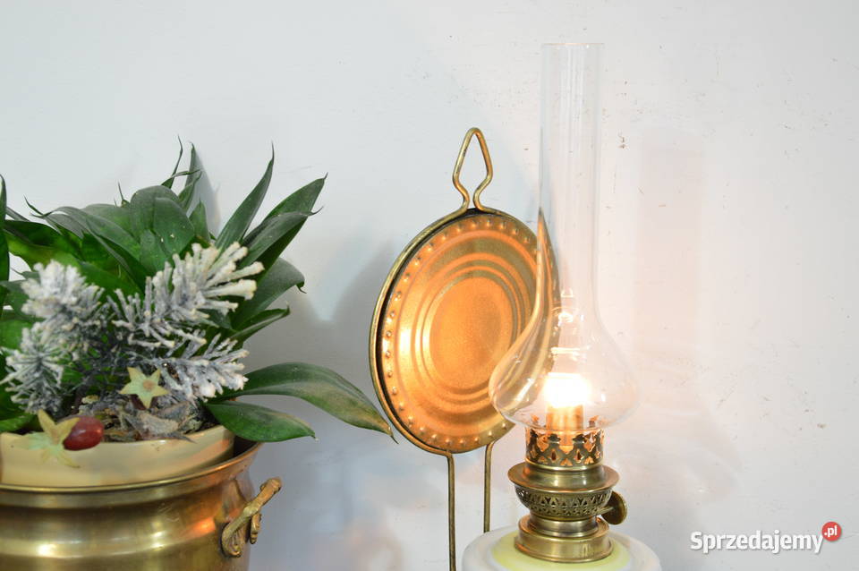 piękna porcelanowa LAMPA NAFTOWA b stara Jastrzębie-Zdrój