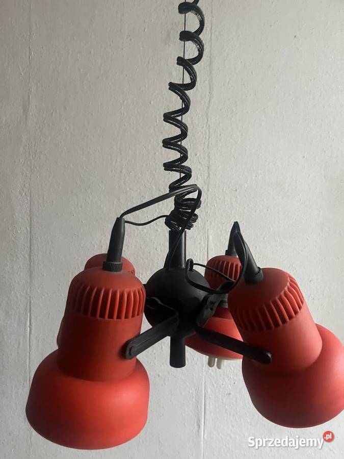 Czerwona lampa wisząca w stylu PRL Połam Piła Pozostałe Swarzędz