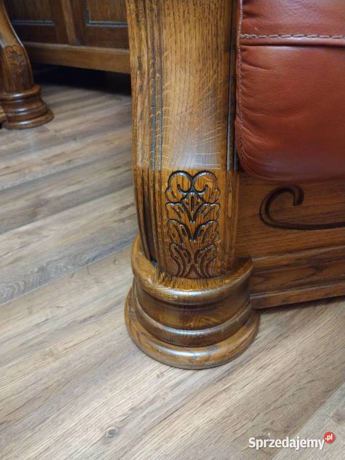 Zestaw dwóch skórzanych foteli do salonu biura