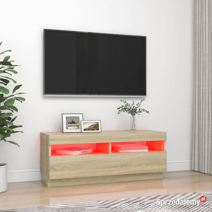 Szafka TV z oświetleniem LED dąb sonoma