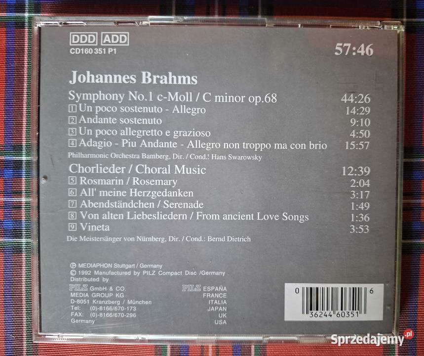 Johannes Brahms Symphony Vienna Master Series CD Płyty i kasety Kraków