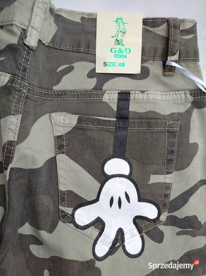 Spodnie damskie moro z przetarciami 48 XL Gniezno