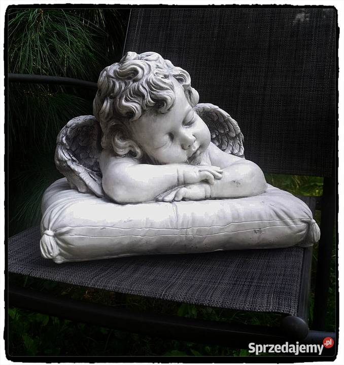 Anioł, figurka gipsowa, śpiący anioł, na pomnik