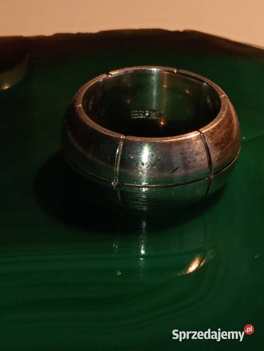 Pierścionek obrączka srebrna artystyczna Gliwice