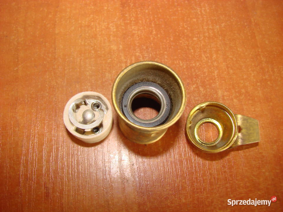 stara mosiężna oprawka żarówki Oświetlenie pomorskie Pruszcz Gdański