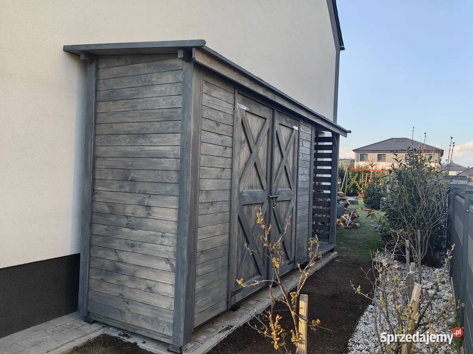 Domek narzędziowy drewniany 3 x 11m z drewutnią Kalety