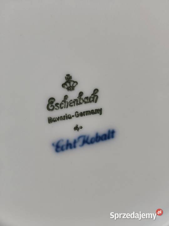 Talerzyk Porcelanowy Eschenbach Echt Kobalt łódzkie Poddębice