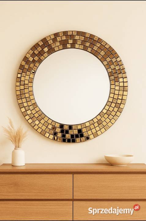 Lustro okrągłe owalne złote 60 70 80 90 złota Przemyśl