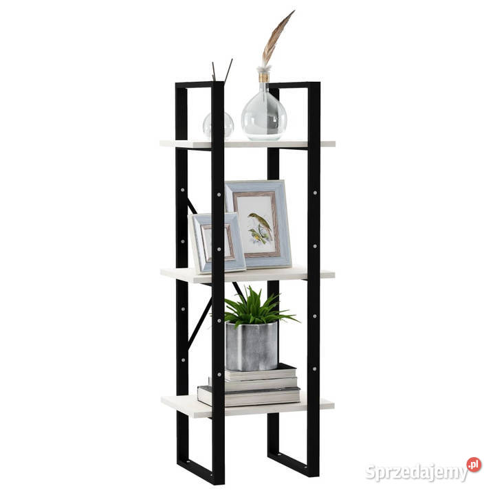 Regał na książki 3 półki biały 40x30x105 drewno Regały