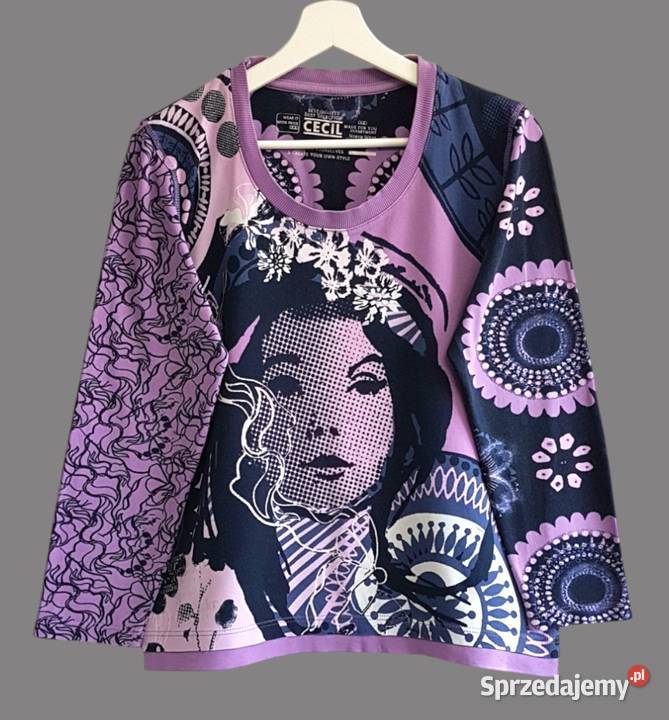 Damska fioletowa dresowa bluza z długim rękawem sprzedam